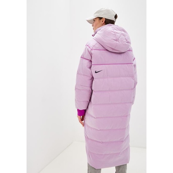 Nike Jackets & Blazers - Nike City Ready Pink Down Fill Long Parka Puffer Coat Women’s Size Medium